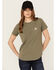 Image #1 - Carhartt Women's Force Relaxed Fit Midweight Short Sleeve Pocket Tee, Olive, hi-res