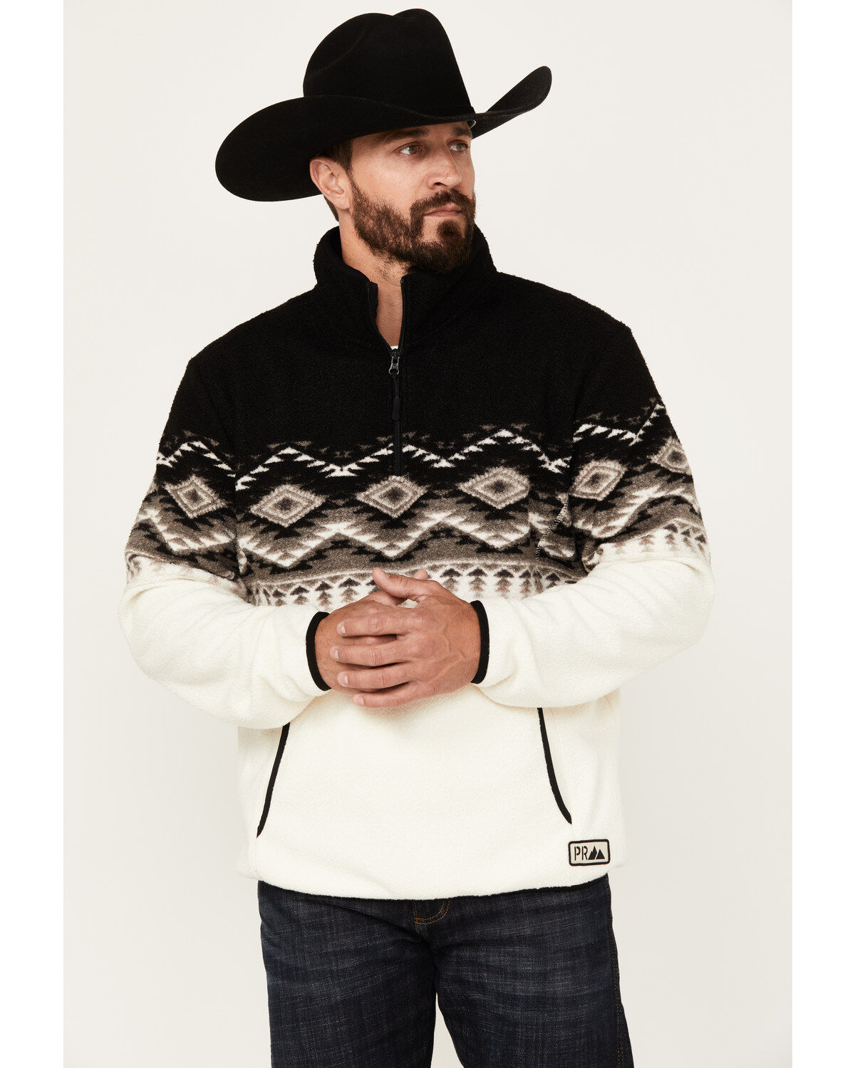 Image #1 - Powder River Outfitters by Panhandle Men's Southwestern Print Zip Pullover, , hi-res