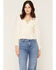 Image #1 - Yura Women's Solid Smocked Long Sleeve Tie-Front Shirt, Cream, hi-res