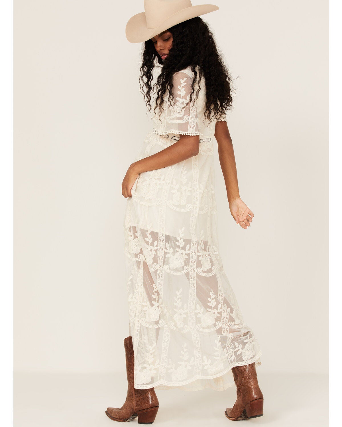 Image #4 - Shyanne Women's Floral Lace Split Leg Maxi Dress, , hi-res