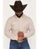Image #1 - Gibson Trading Co Men's Whiskey Class Medallion Print Long Sleeve Snap Western Shirt, Cream, hi-res
