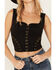 Free People Women's Don't Look Back Sleeveless Top, Black, hi-res