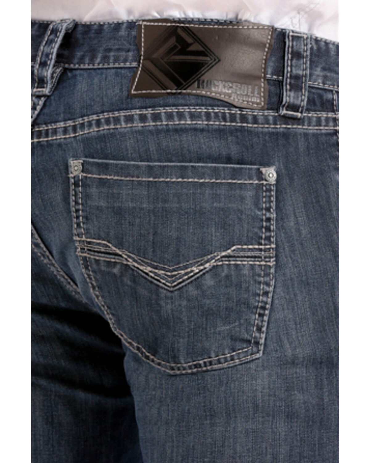 Image #3 - Rock & Roll Denim Men's Small "V" Reflex Revolver Slim Straight Jeans, Indigo, hi-res