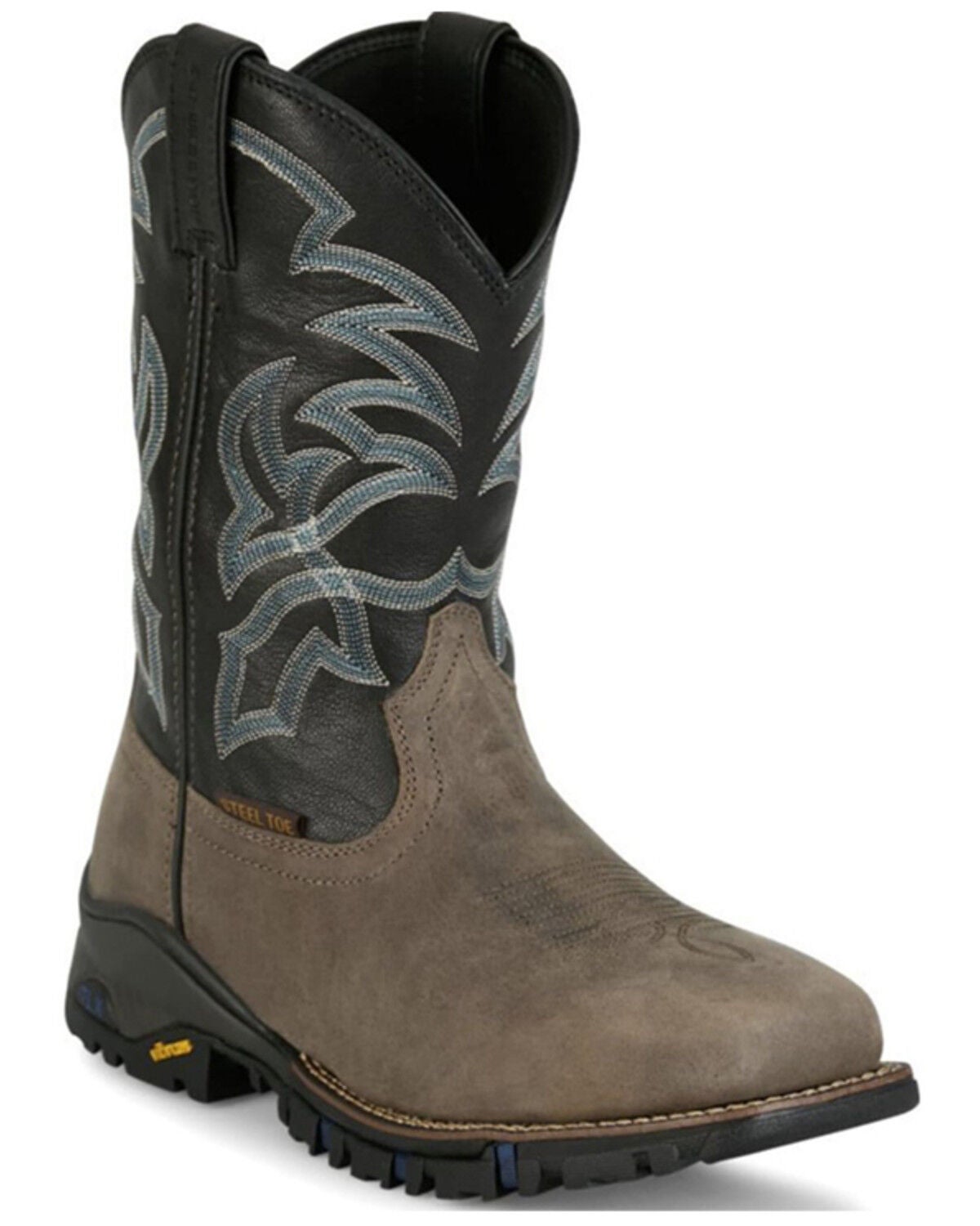 Tony Lama Men's 11" Roustabout Waterproof Work Boots - Steel Toe, Grey, hi-res