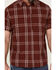 Brothers & Sons Men's Large Plaid Short Sleeve Button Down Western Performance Shirt , Red, hi-res