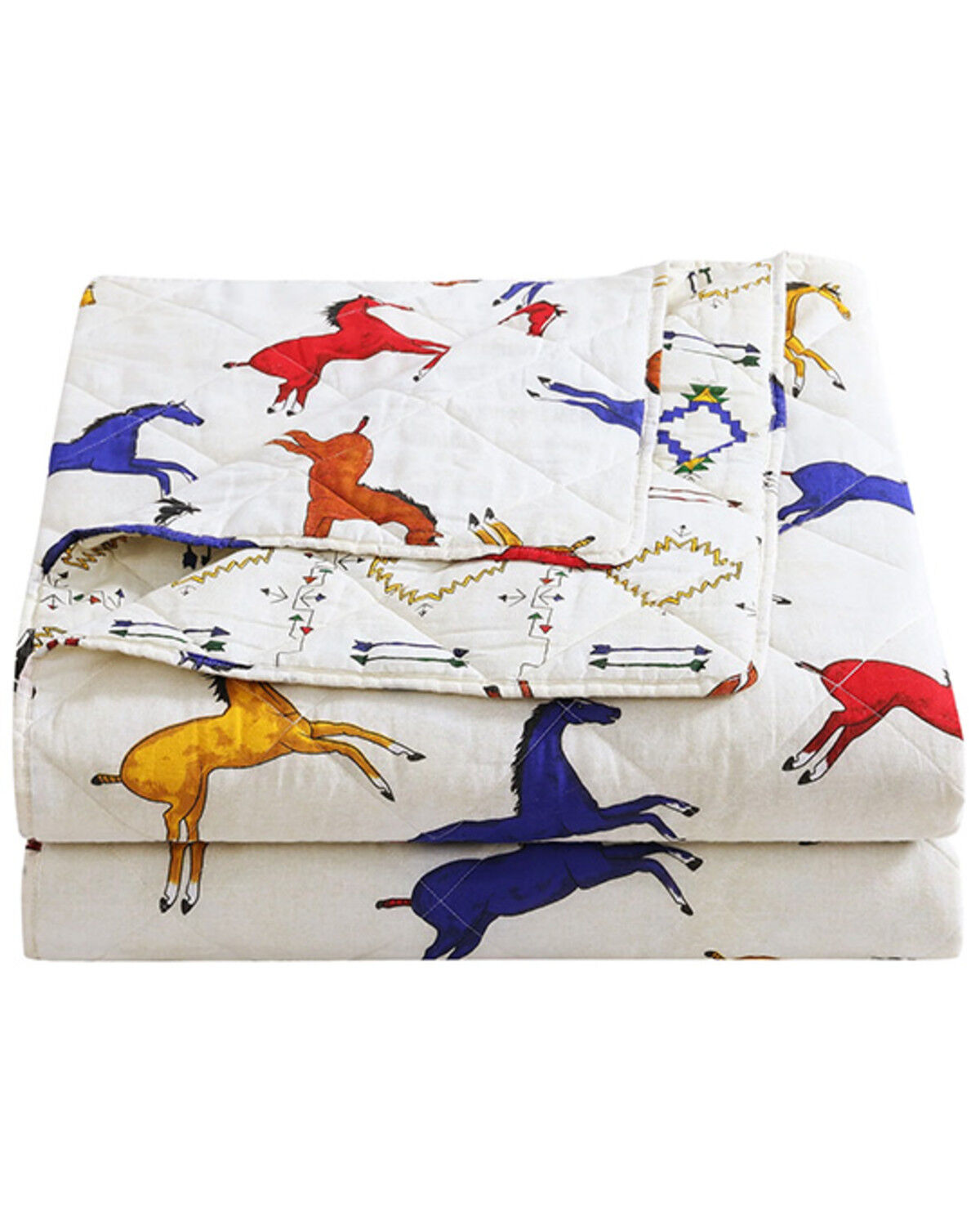 Image #2 - HiEnd Accents Wild Horses Reversible 3 Piece Quilt Set - Full / Queen Size, Multi, hi-res