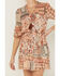 Image #2 - Miss Me Women's Patchwork Long Sleeve Mini Dress, Mauve, hi-res
