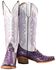 Image #5 - Tanner Mark Women's Merritt Ostrich Print Western Boots - Broad Square Toe, Purple, hi-res