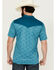 Image #4 - RANK 45® Men's Cameron Color Block Short Sleeve Polo Shirt, Teal, hi-res
