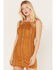 Image #1 - Shyanne Women's Faux Suede Crochet Mini Dress, Caramel, hi-res