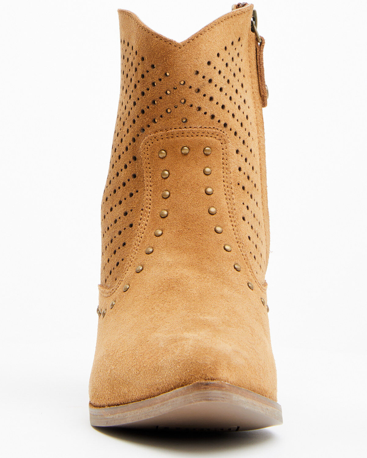 Image #4 - Dingo Women's Miss Priss Suede Booties - Round Toe, Camel, hi-res