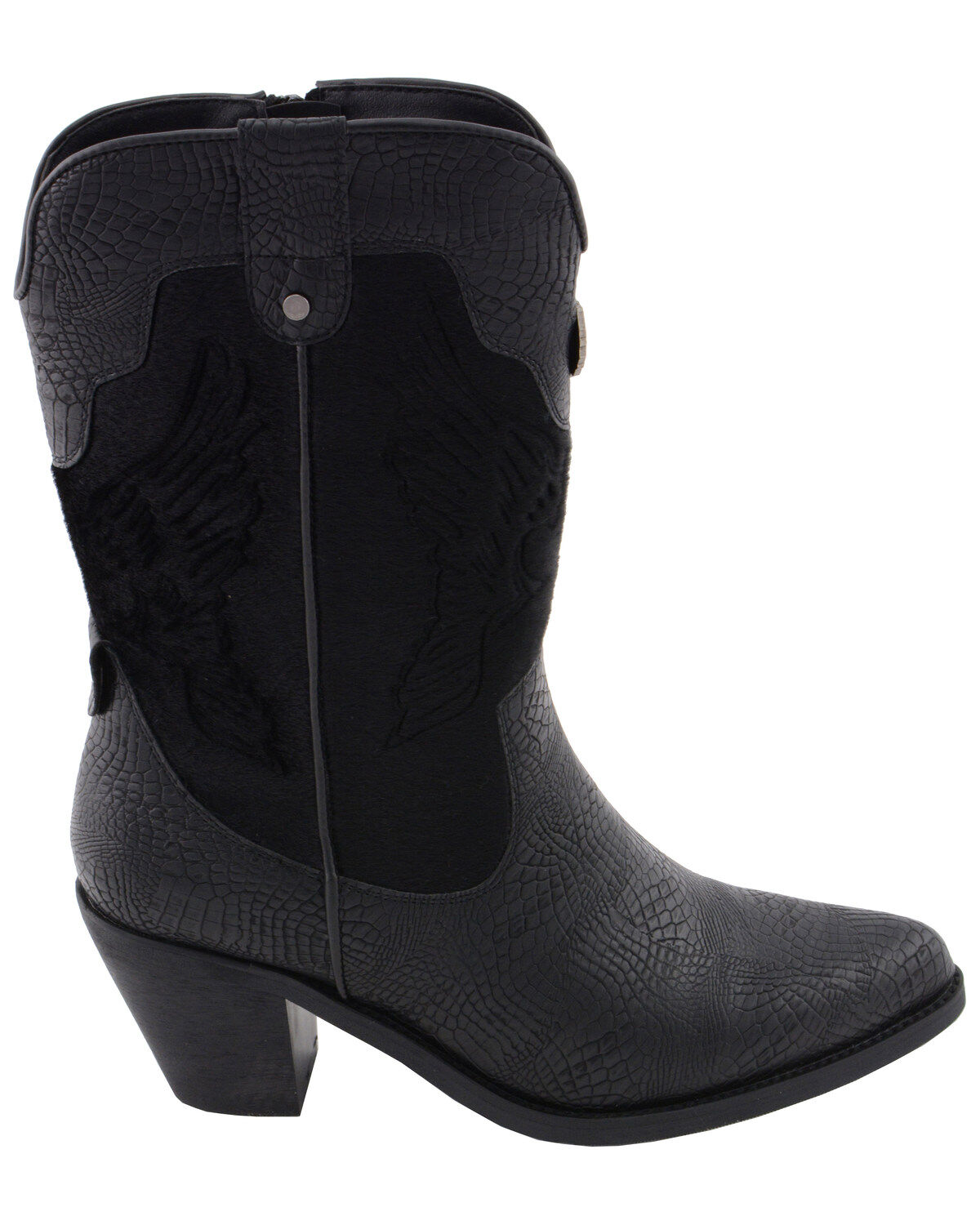 Image #3 - Milwaukee Leather Women's Snake Print Western Boots - Round Toe, Black, hi-res
