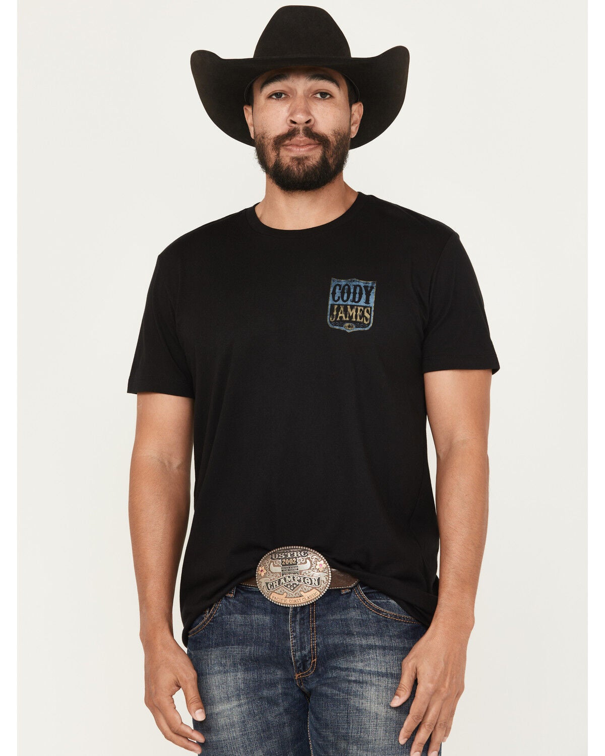 Cody James Men's Vintage Shield Short Sleeve Graphic T-Shirt, Black, hi-res