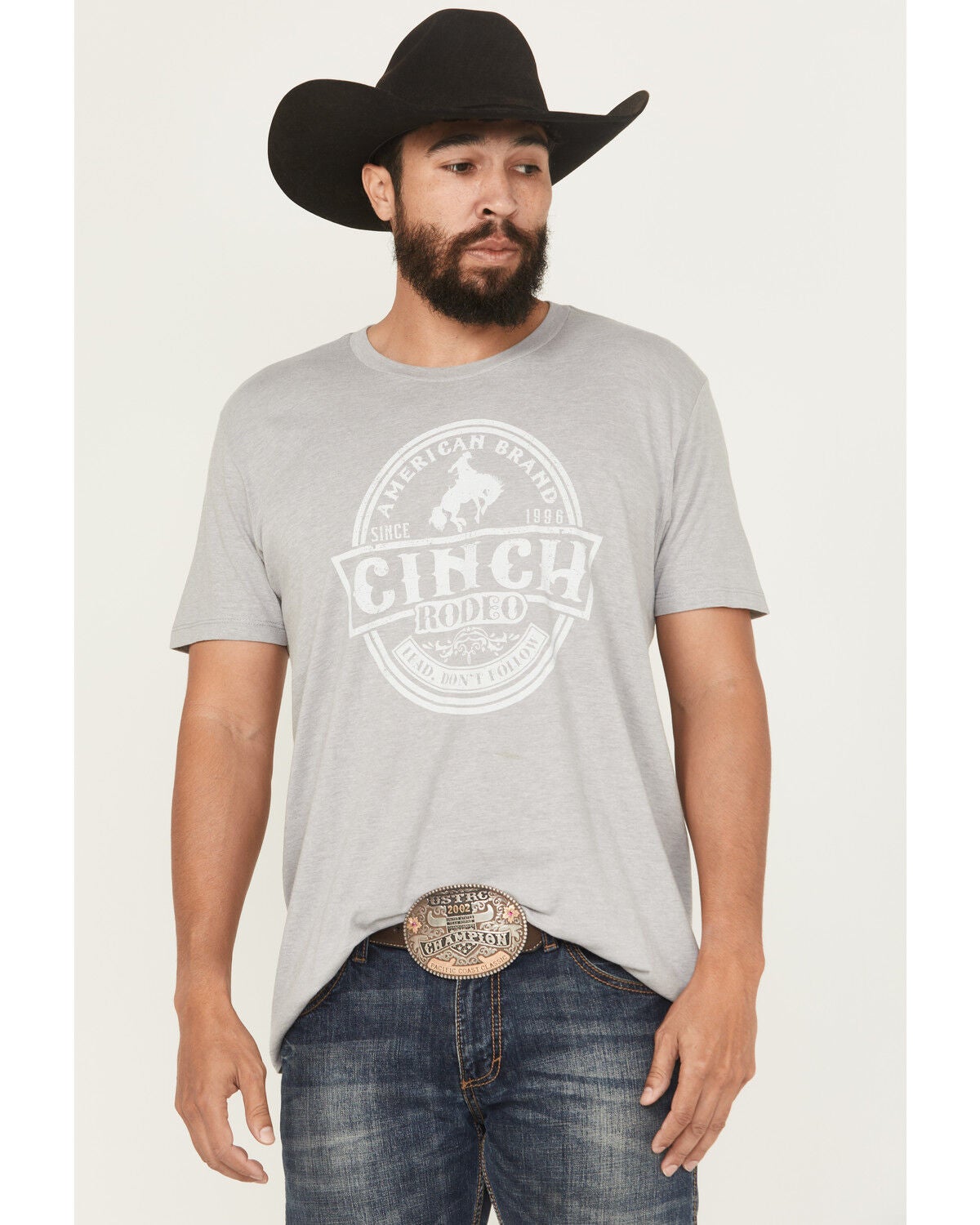 Cinch Men's Rodeo Short Sleeve Graphic T-Shirt, Grey, hi-res