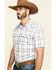 Image #3 - Cody James Men's Neon Glow Plaid Short Sleeve Western Shirt , White, hi-res