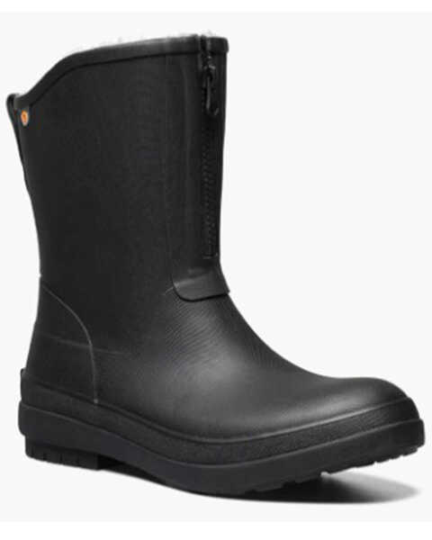 Bogs Women's Amanda II Zipper Rain Work Boots - Soft Toe, Black, hi-res