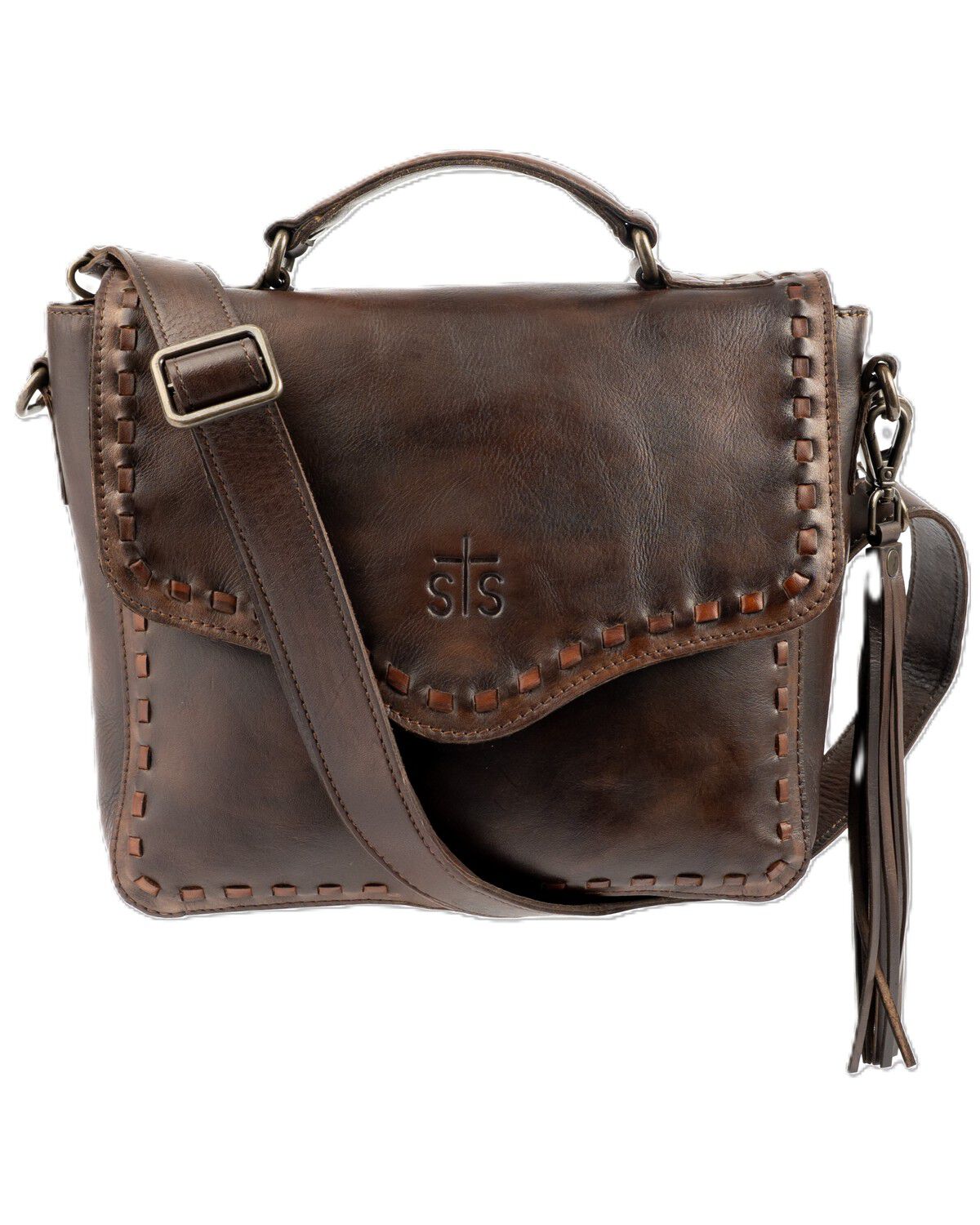 Image #3 - STS Ranchwear by Carroll Women's Bandera Dakota Crossbody Bag, Chocolate, hi-res