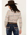 Image #4 - Panhandle Women's Southwestern Print Long Sleeve Snap Western Shirt, Natural, hi-res