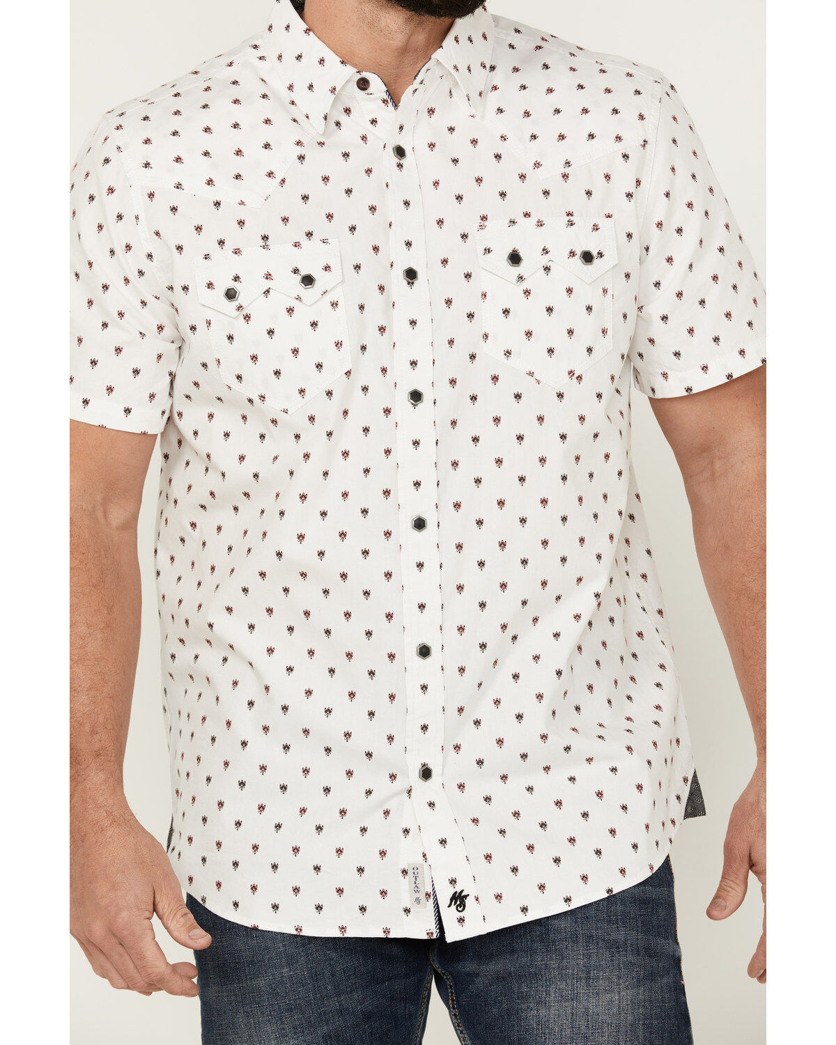 Product Name:  Moonshine Spirit Men's Ace Geo Print Short Sleeve Snap Western Shirt