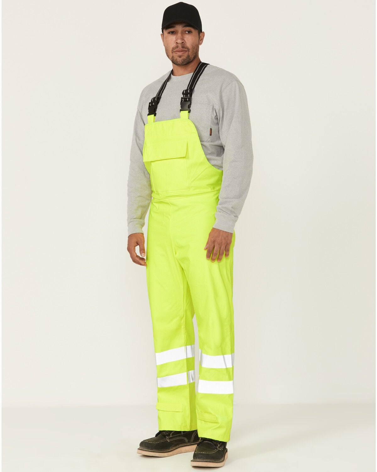 Forge Workwear Men's FR Hi-Vis Rain Bib Work Overalls, Yellow, hi-res