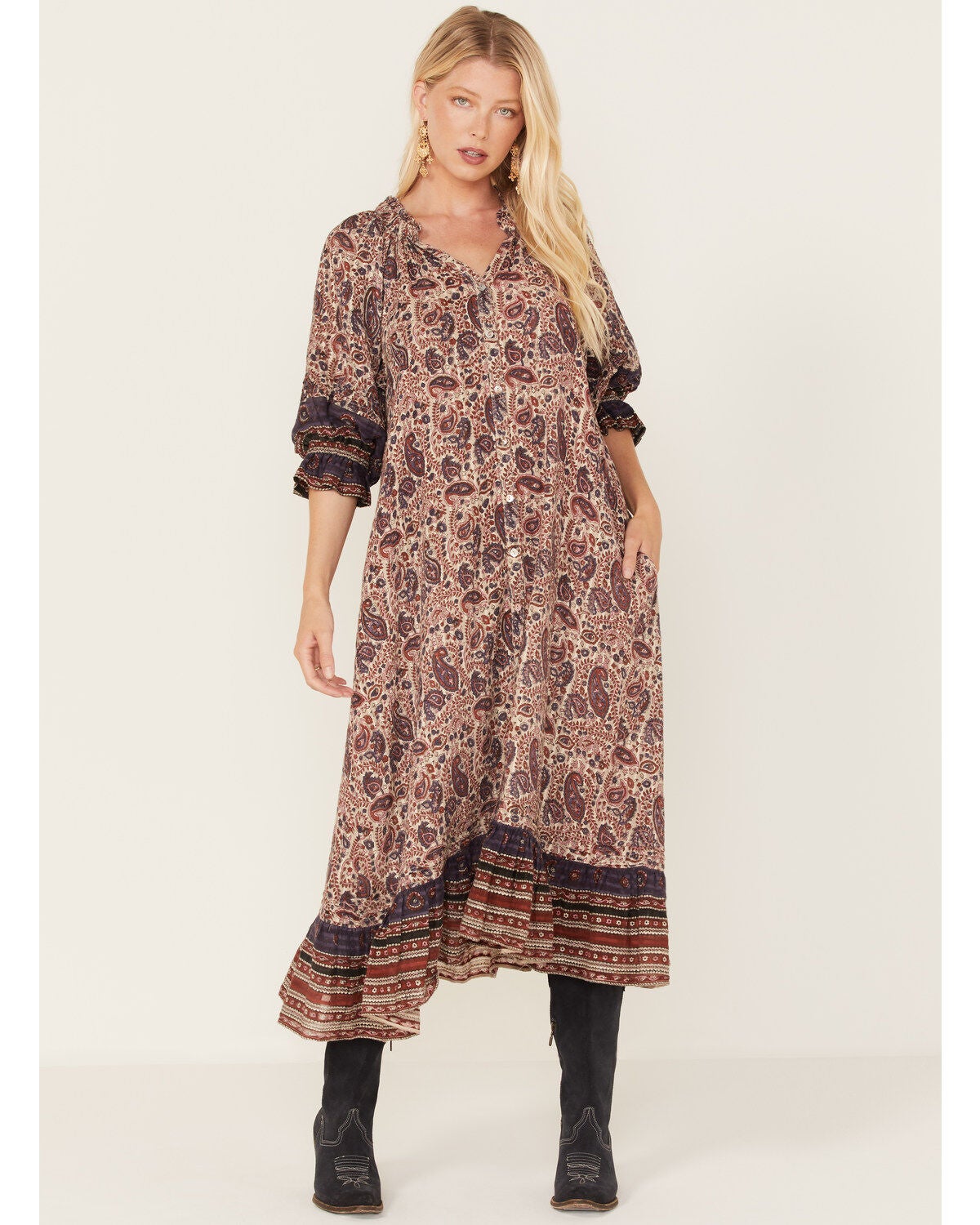 Cleobella Women's Lola Midi Dress, Multi, hi-res