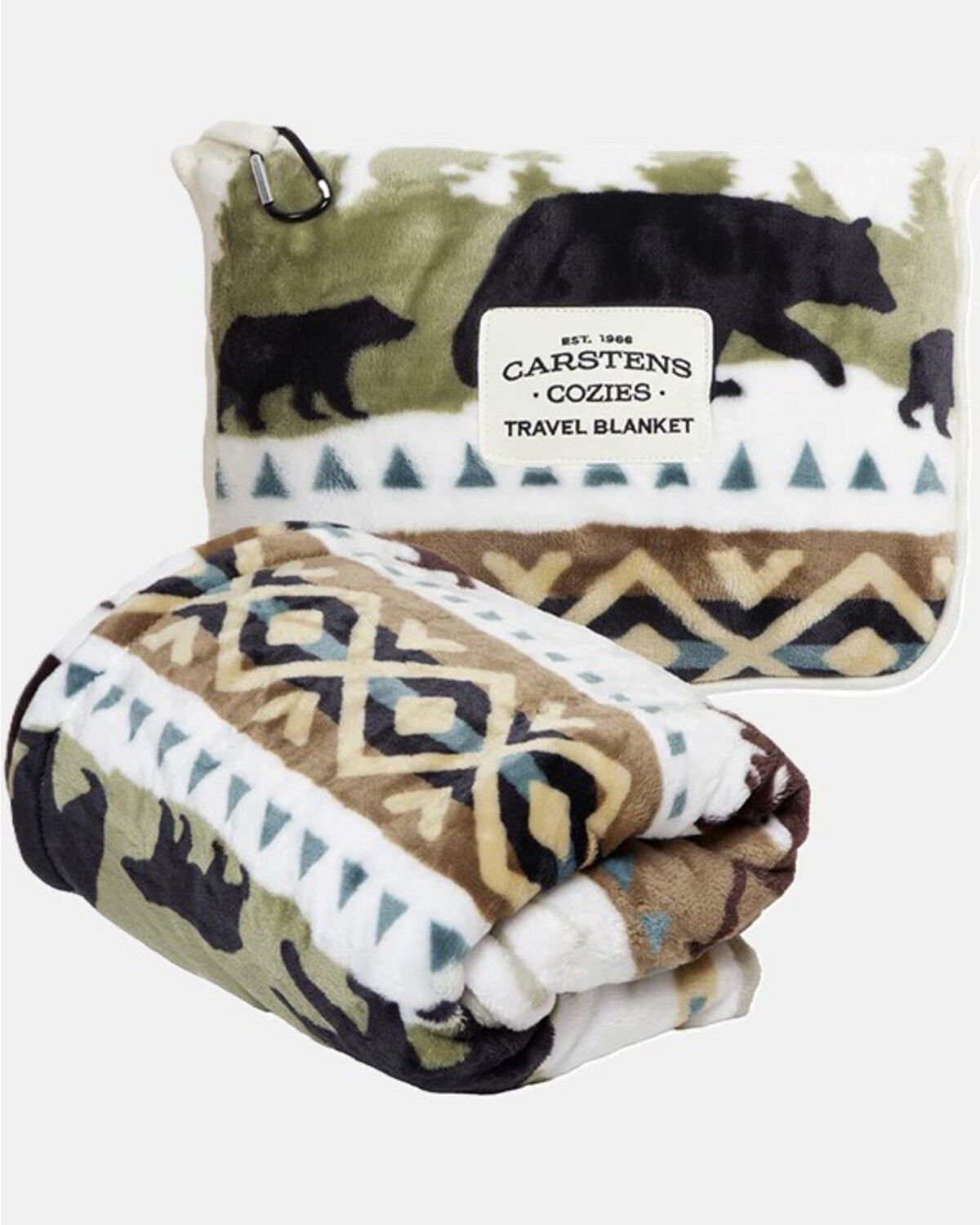 Image #1 - Carstens Home Hidden Lake Travel Blanket, Green, hi-res