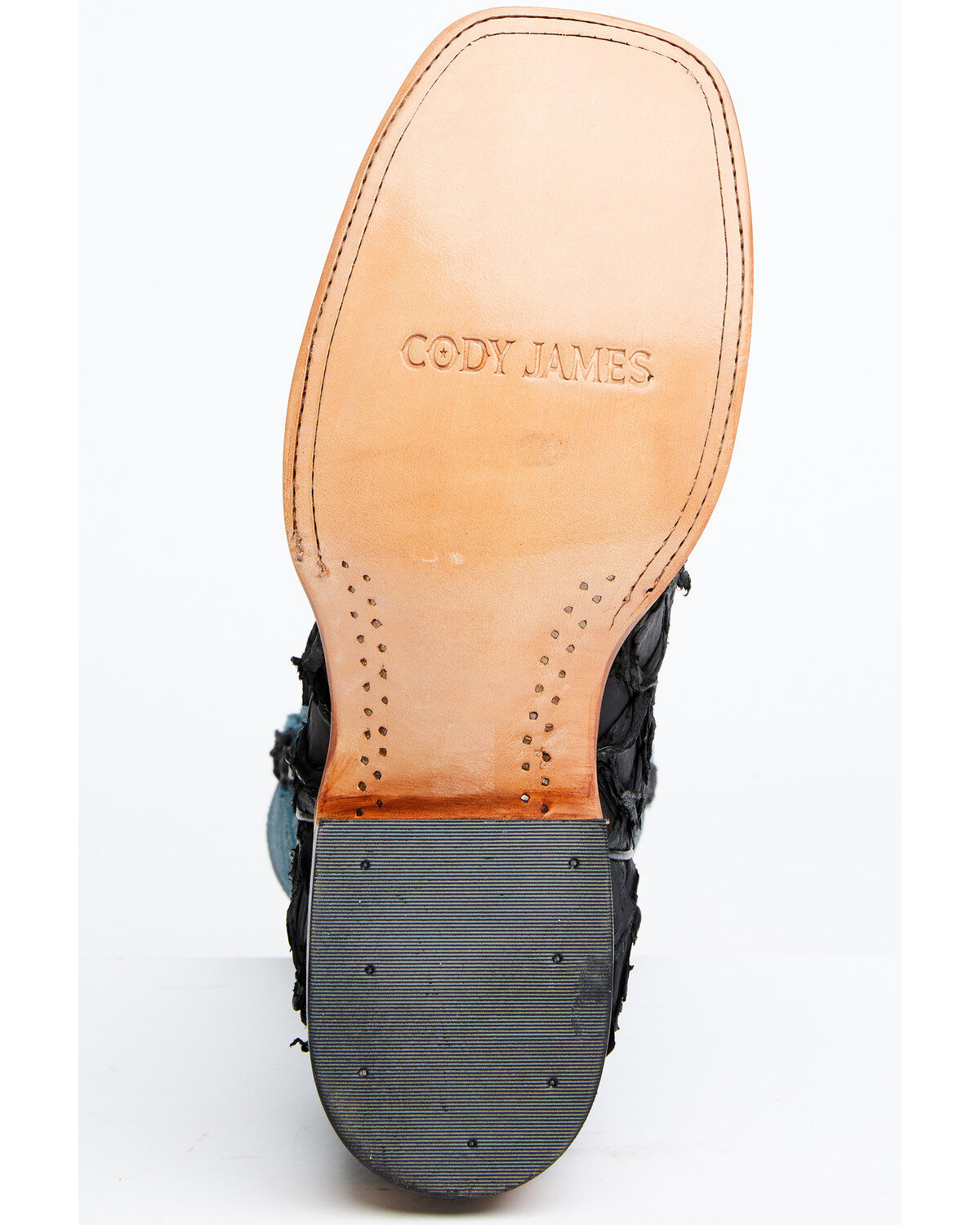 Image #7 - Cody James Men's Pirarucu Soul Western Exotic Boot - Broad Square Toe, Blue, hi-res