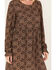 Image #3 - Stetson Women's Praire Paisley Print Long Sleeve Mini Dress, Brown, hi-res