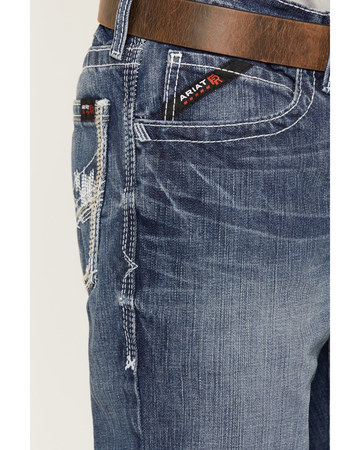 Image #3 - Ariat Men's Fire-Resistant M4 Ridgeline Boot Cut Work Jeans, Denim, hi-res