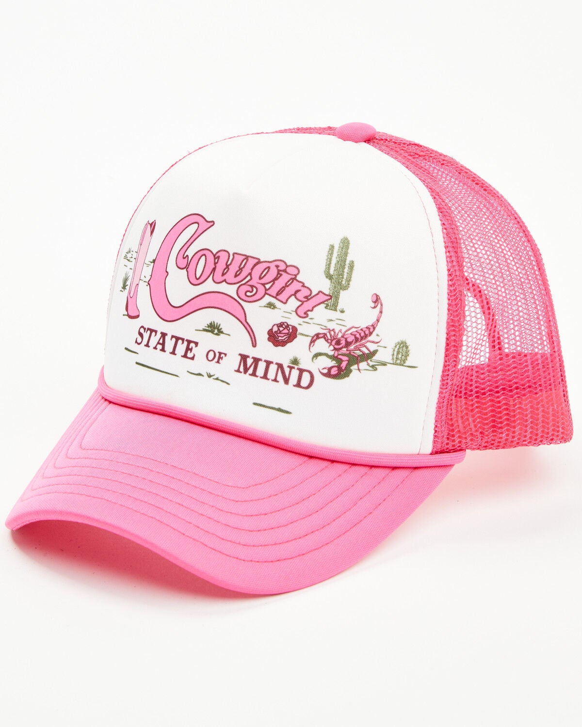 Shyanne Women's Cowgirl State Of Mind Ball Cap, Pink, hi-res