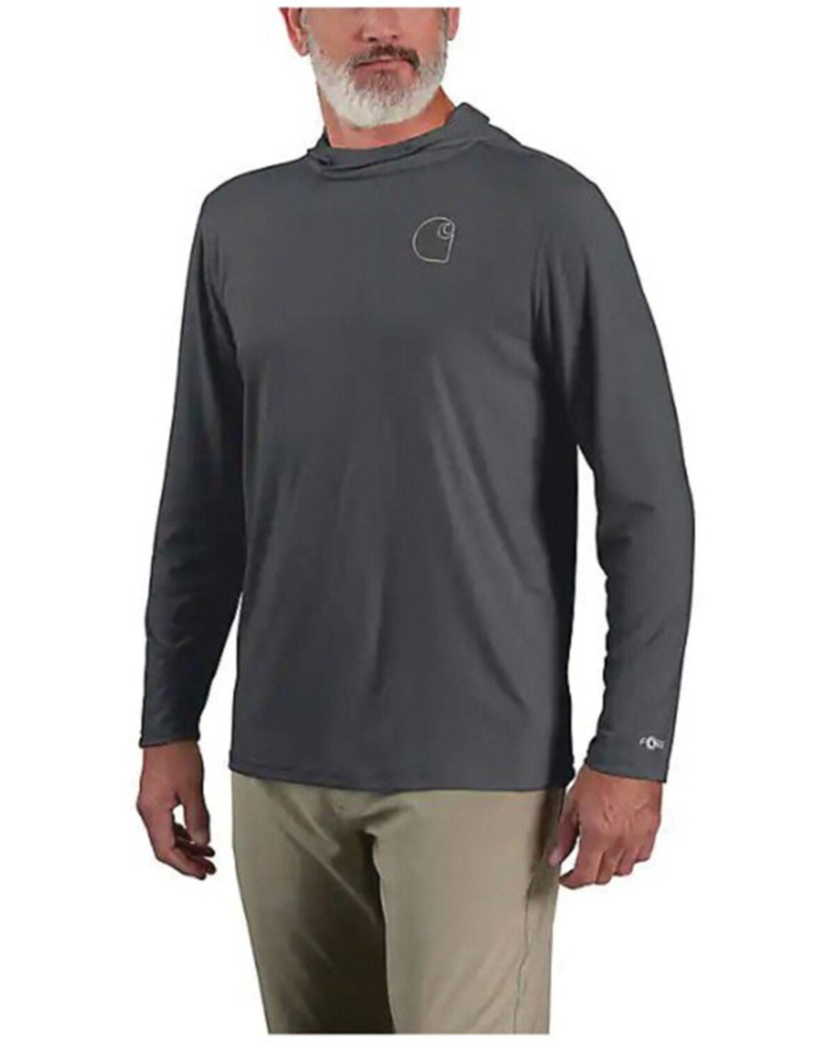 Image #2 - Carhartt Men's Force Sun Defender&trade; Lightweight Long Sleeve Hooded Graphic T-Shirt, Grey, hi-res