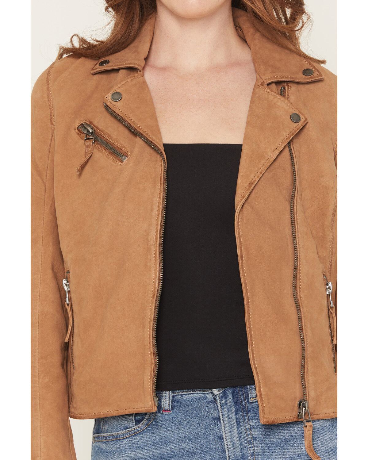 Image #4 - Mauritius Women's Misty Scatter Star Leather Jacket, Cognac, hi-res