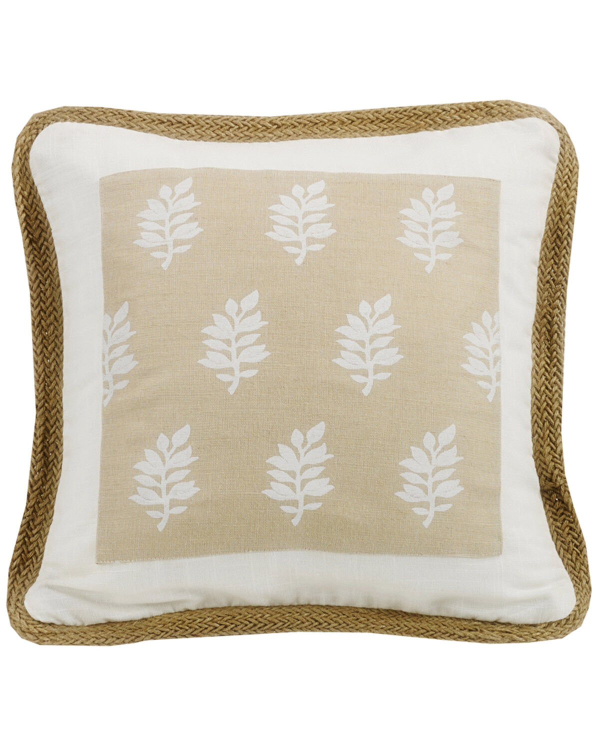 Image #1 - HiEnd Accents Newport Framed Throw Pillow, Cream, hi-res
