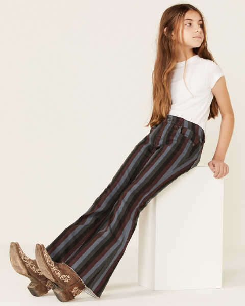 Image #1 - Rock & Roll Denim Girls' Stripe Stretch Trouser Jeans , Multi, hi-res