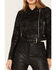 Wonderwest Women's Studded Leather Moto Jacket, Black, hi-res