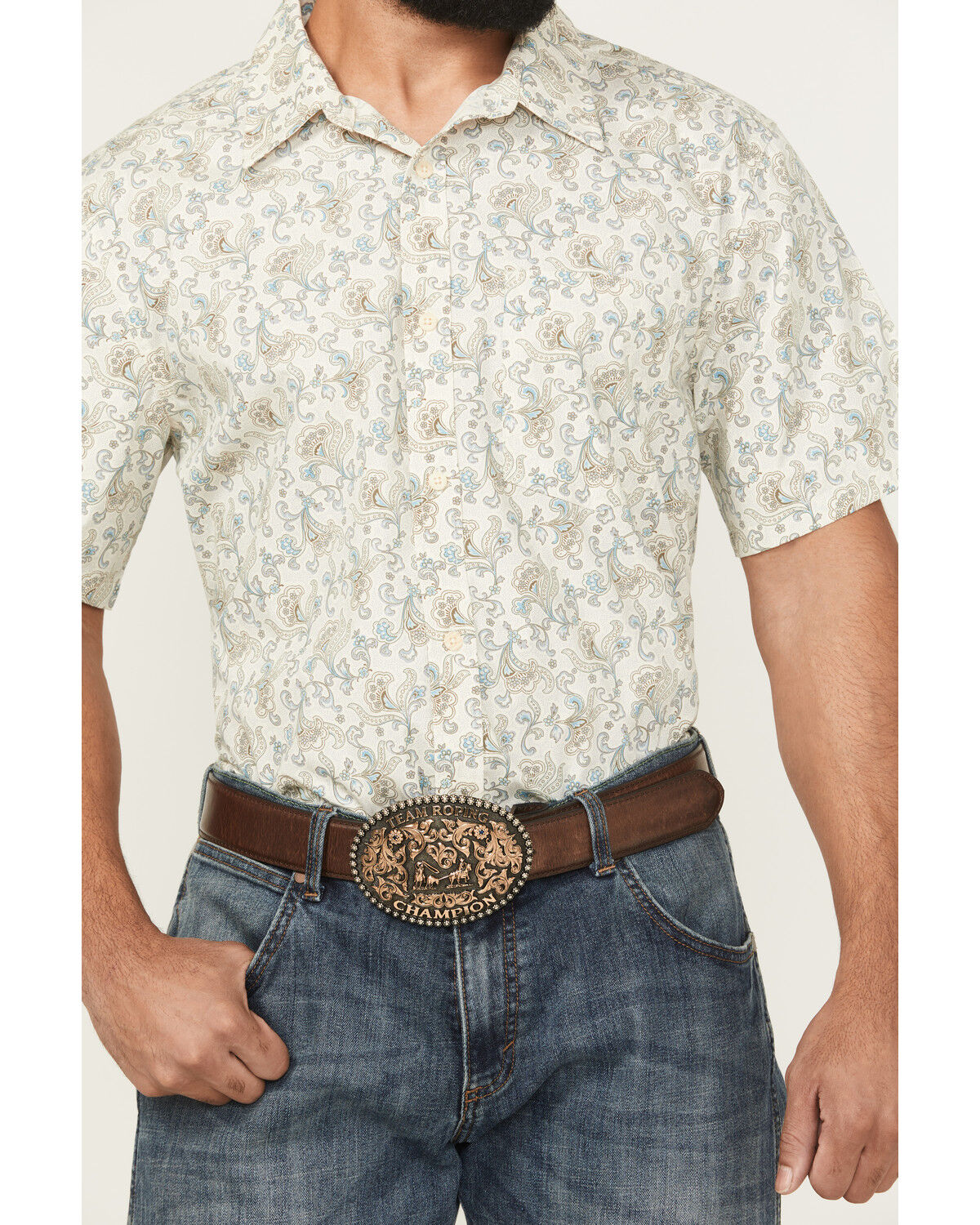 Product Name:  Gibson Trading Co Men's Groovey Floral Print Short Sleeve Button-Down Western Shirt