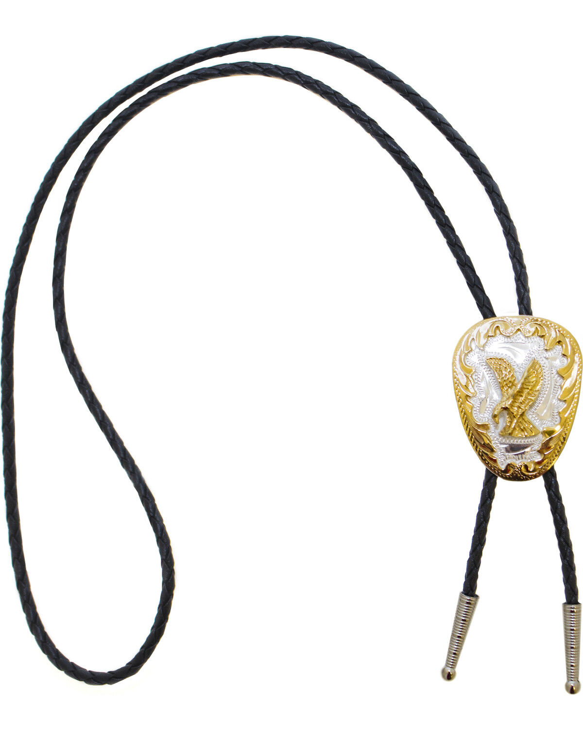 Image #2 - Western Express Men's German Silver Eagle Bolo Tie, Gold, hi-res