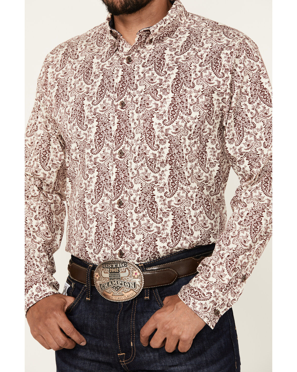 Product Name:  Cody James Men's Dagget 2.0 Paisley Print Long Sleeve Button-Down Stretch Western Shirt - Tall