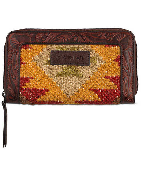 Image #1 - Ariat Women's Brynlee Southwestern Rug Zippered Wallet, Multi, hi-res