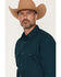 Image #2 - Gibson Trading Co Men's Basic Solid Long Sleeve Pearl Snap Western Shirt - Tall, Dark Teal, hi-res