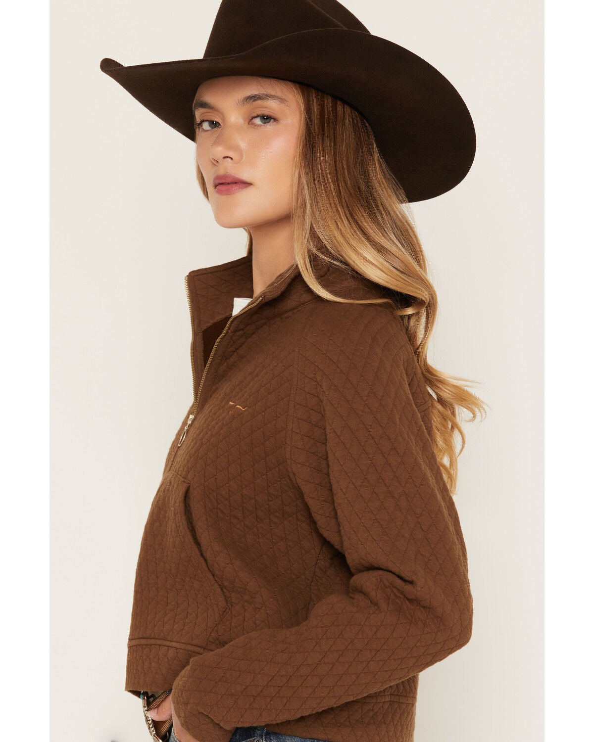 Image #2 - Kimes Ranch Women's Rita Quilted 1/4 Zip Pullover, Brown, hi-res