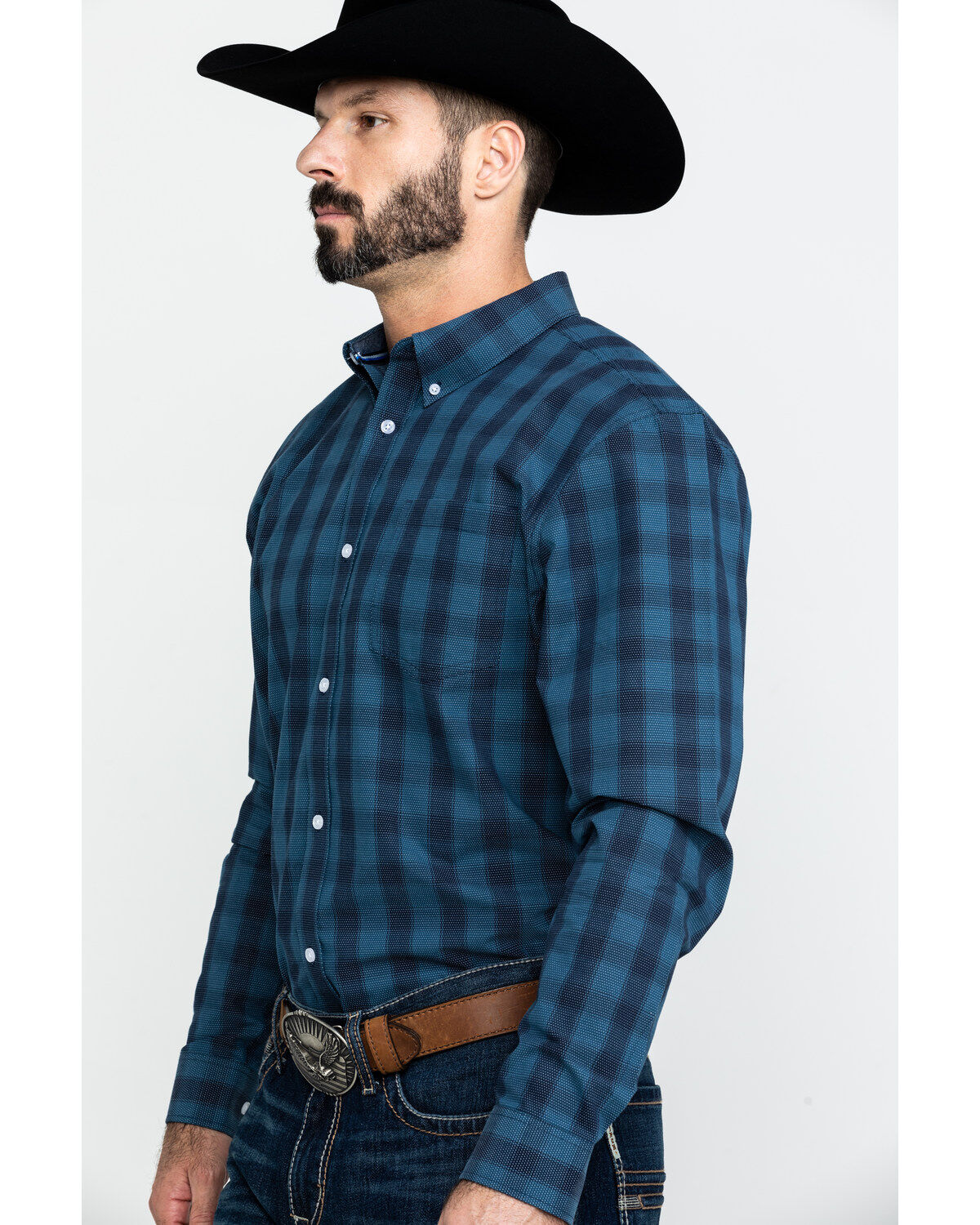 Image #3 - Cody James Core Men's Taladega Small Plaid Long Sleeve Western Shirt, , hi-res