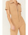 Flying Tomato Women's Corduroy Flare Jumpsuit, Tan, hi-res