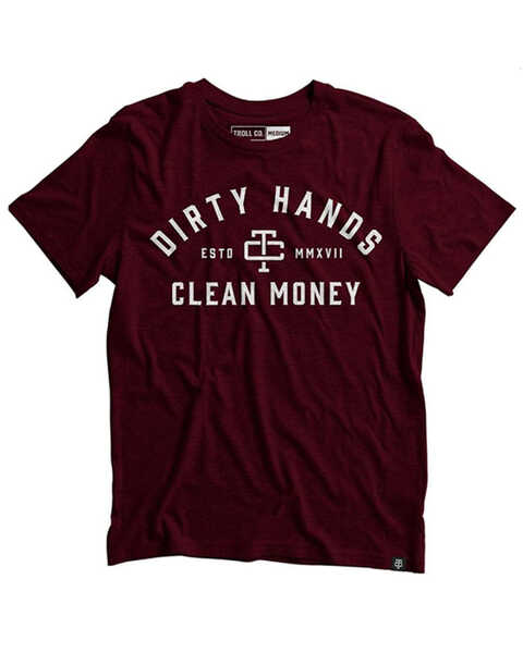 Troll Co Men's Dirty Hands Clean Money Classic Short Sleeve Graphic T-Shirt, Maroon, hi-res