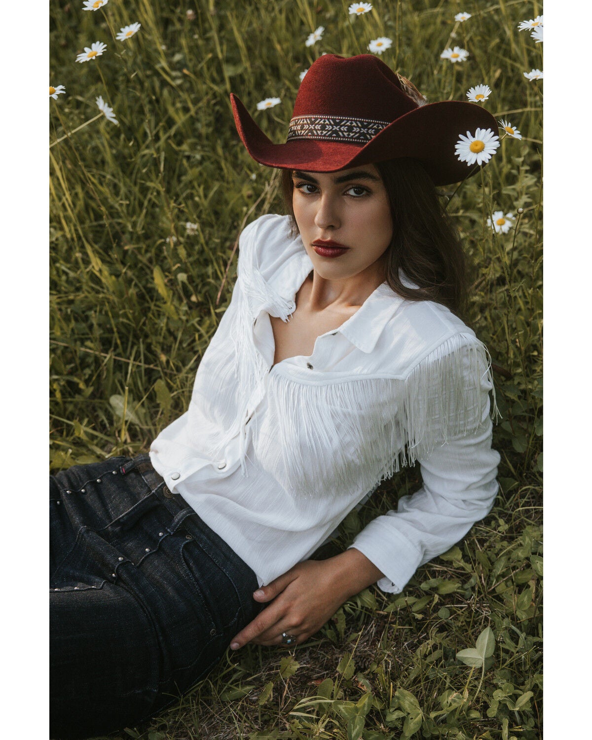 Idyllwind Women's Sutherland Wool Felt Cowboy Hat, Burgundy, hi-res