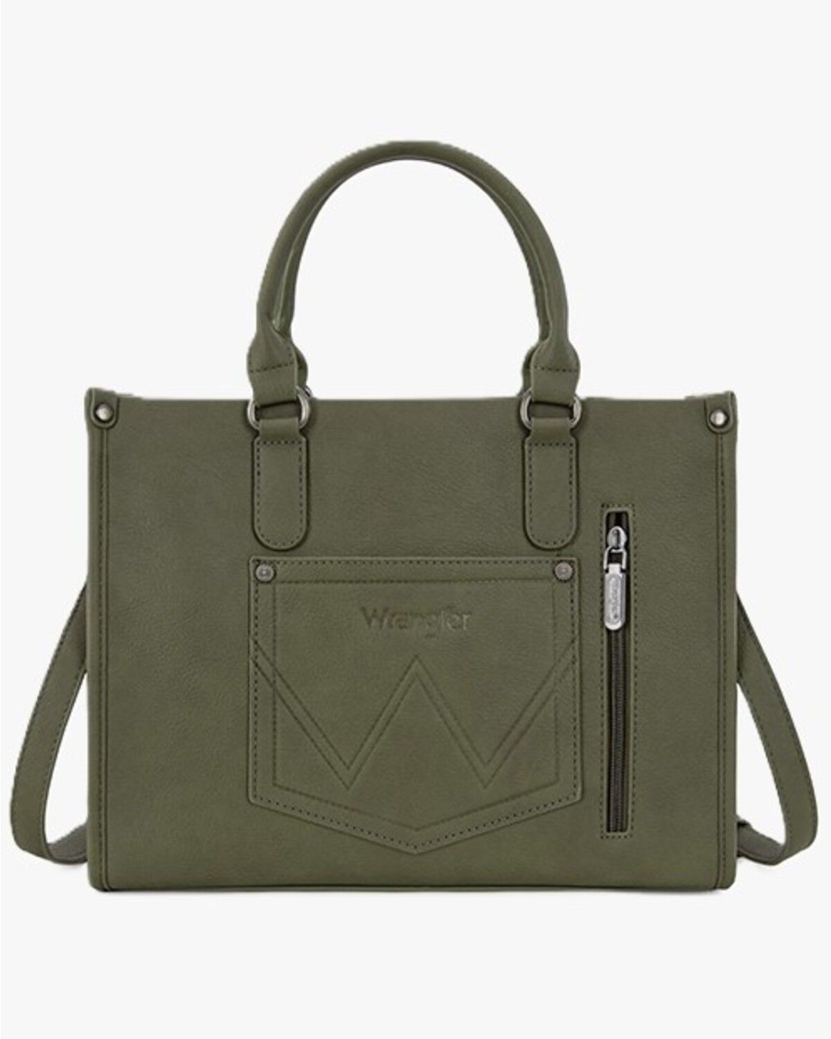 Image #2 - Wrangler Women's Sherpa Southwestern Print Canvas Crossbody Tote, Brown, hi-res