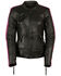 Image #1 - Milwaukee Leather Women's Concealed Carry Embroidered Phoenix Leather Jacket, Pink/black, hi-res