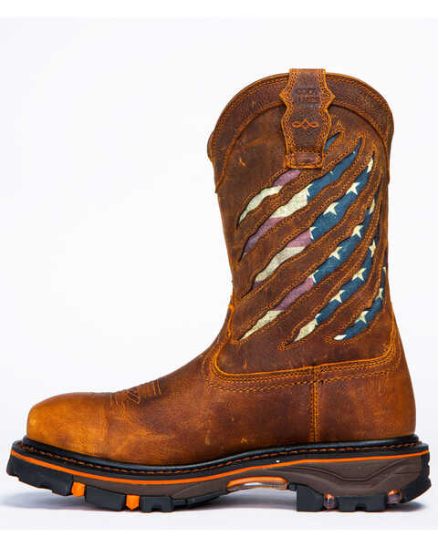 Cody James Men's Flag Western Work Boots - Nano Composite Toe, Brown, hi-res