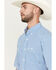Image #2 - George Strait by Wrangler Men's Plaid Print Short Sleeve Button-Down Stretch Western Shirt, Blue, hi-res
