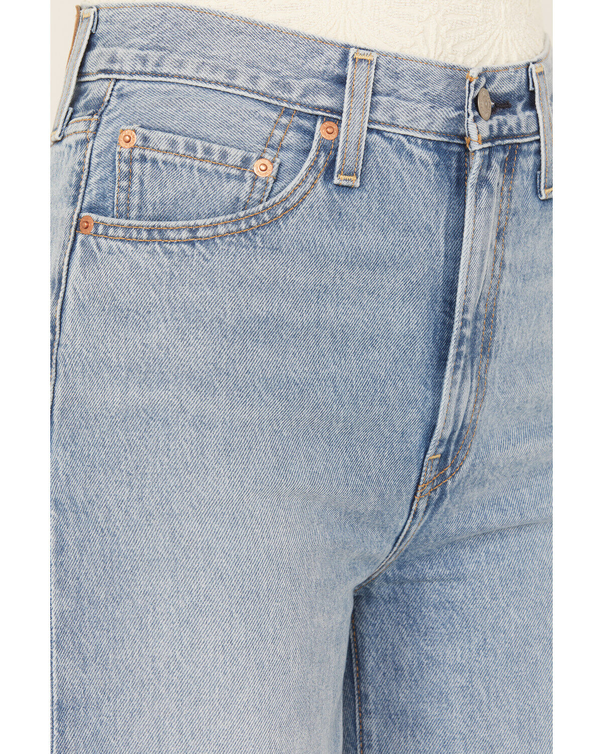 Image #2 - Levi's Premium Women's Light Wash High Rise Far and Wide Ribcage Wide Leg Jeans, Light Wash, hi-res